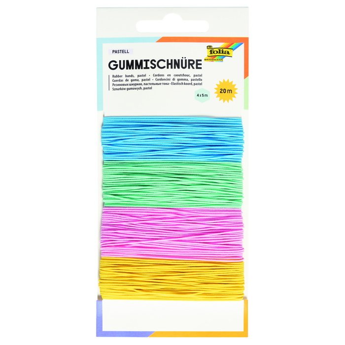 Folia Gumičky na navliekanie Pastelové, 4x5m
