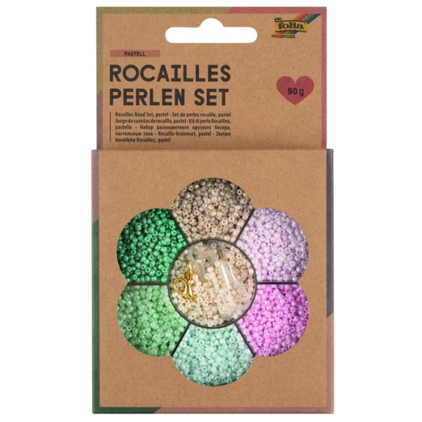 Folia Rokajlové korálky pastelová sada, 90 g