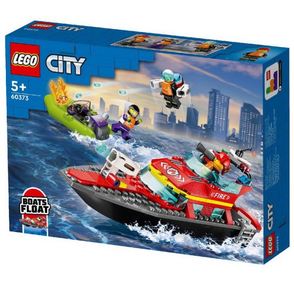 Lego City 60373 Hasičská záchranná loď a čln, 144 dielikov