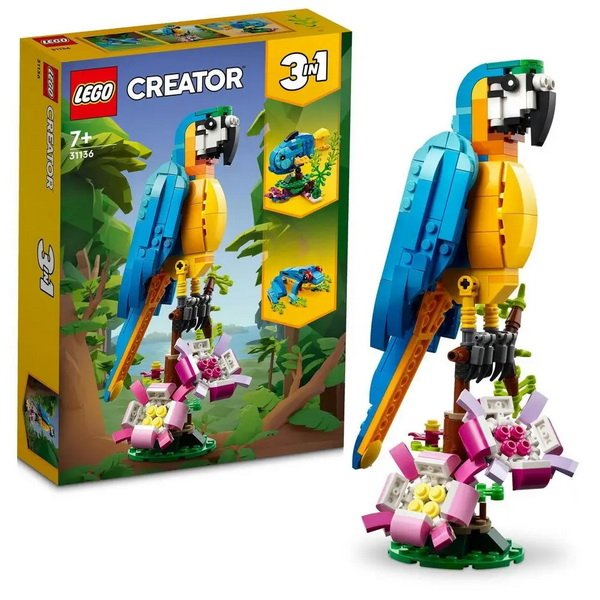 Lego Creator 31136 Exotický papagáj 3v1, 253 ks