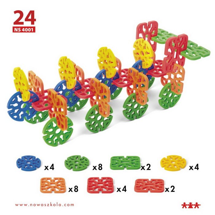 Pracovné karty pre plastovú 3D stavebnicu Čipka, 24 ks