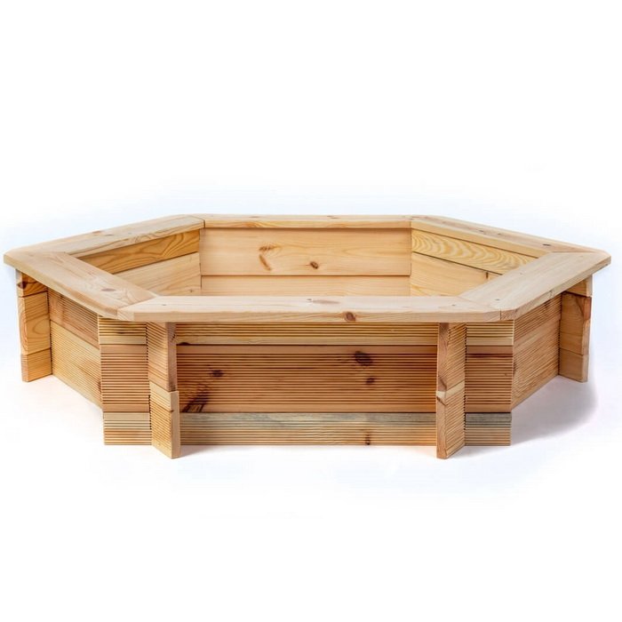 Drevené pieskovisko šesťhranné, Ø 123 cm