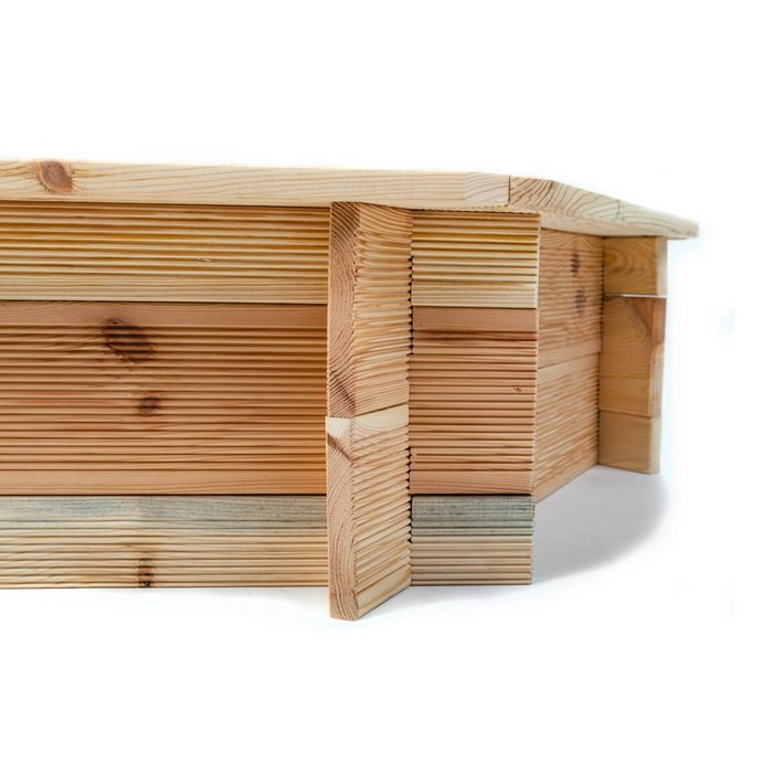 Drevené pieskovisko šesťhranné, Ø 123 cm