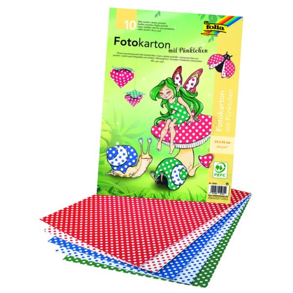 Fotokartón s bodkami A4+,  300g v 5 motívoch