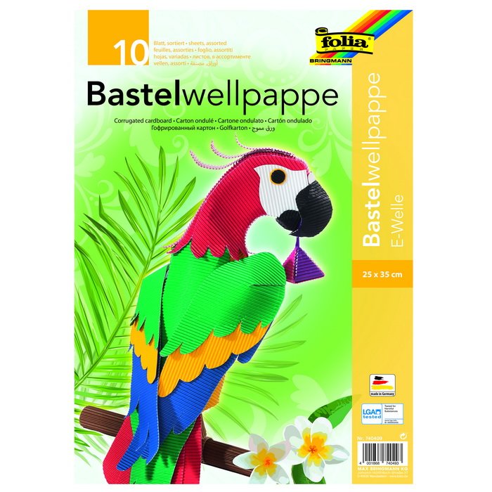 Vlnitý papier farebný A4+, 10ks
