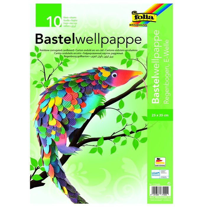 Vlnitý papier - Dúhový A4+, 10 ks