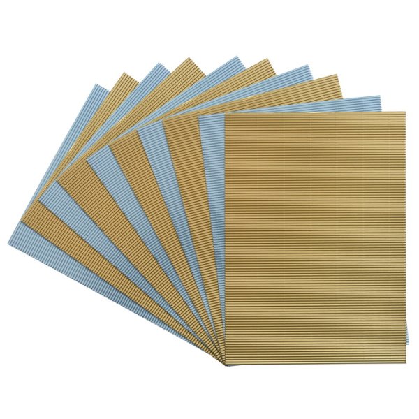 Vlnitý papier - Strieborný a zlatý A4+, 10ks