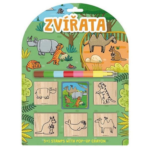 Vyfarbovacie pečiatky Zvieratá, 6 ks