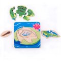 Bigjigs Toys Vkladacie puzzle životný cyklus Žaba, 7 dielikov