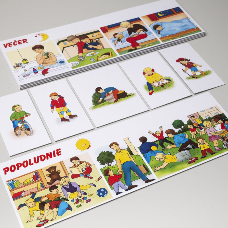 Magnetické obrázky Časové vzťahy, 10 kariet