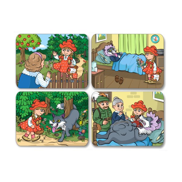 Magnetické kartičky Červená čiapočka, 8 kariet