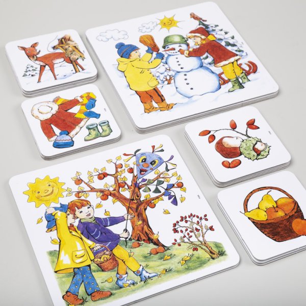 Magnetické obrázky Jar, leto, jeseň, zima, 36 kariet