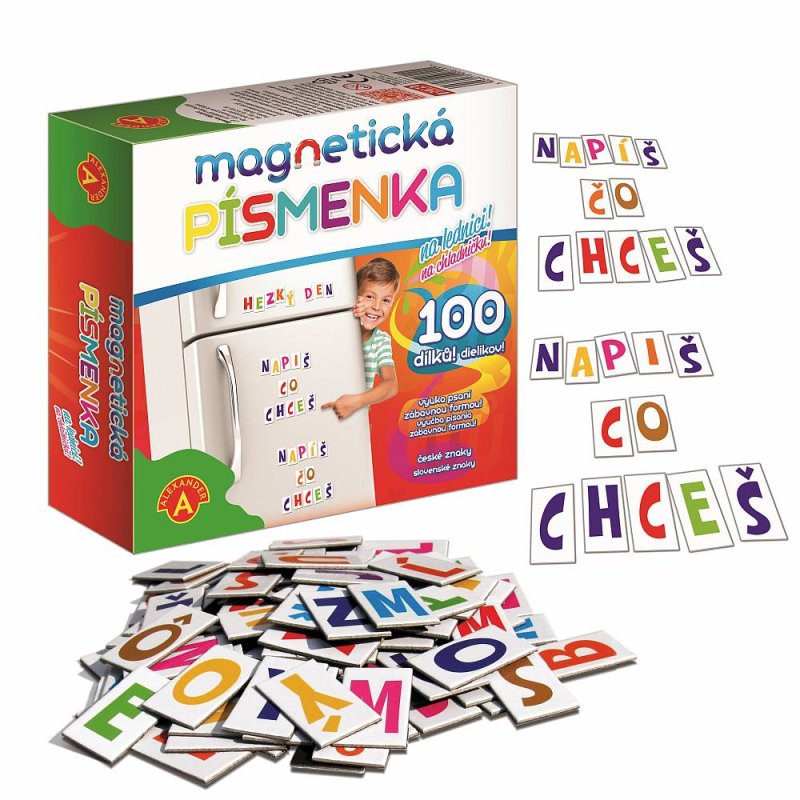 Magnetické písmenka na chladničku, 100 ks