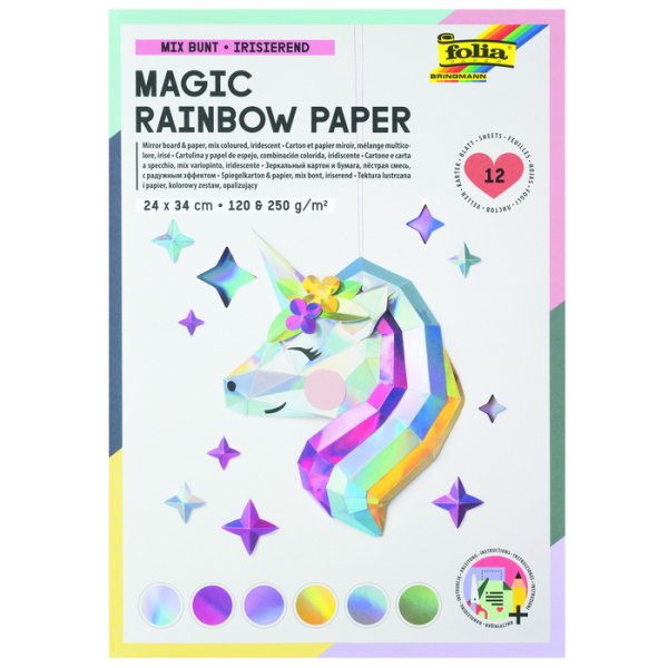 Dúhový zrkadlový papier A4+, 6 farieb