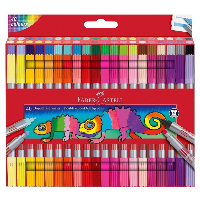 Faber Castell Fixky Fibre-Tip obojstranné základné, 40 ks