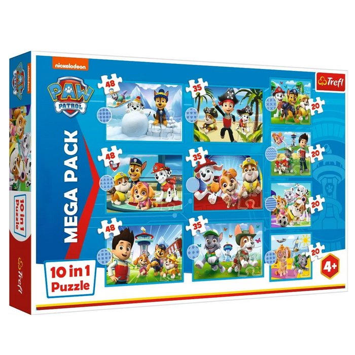 Trefl Puzzle 10v1 MEGA PACK Labková patrola: Spoľahlivý tím