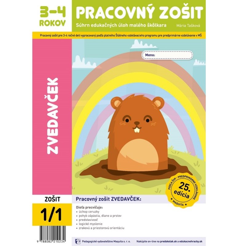 Zvedavček - pracovný zošit pre 3-4 ročných
