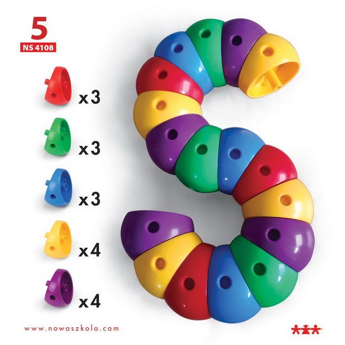 Pracovné karty pre plastovú 3D stavebnicu Húsenica, 24 ks