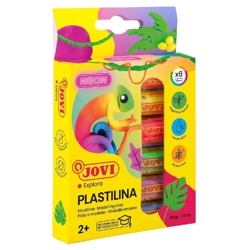 Jovi Plastelína neónové valčeky, 6 ks