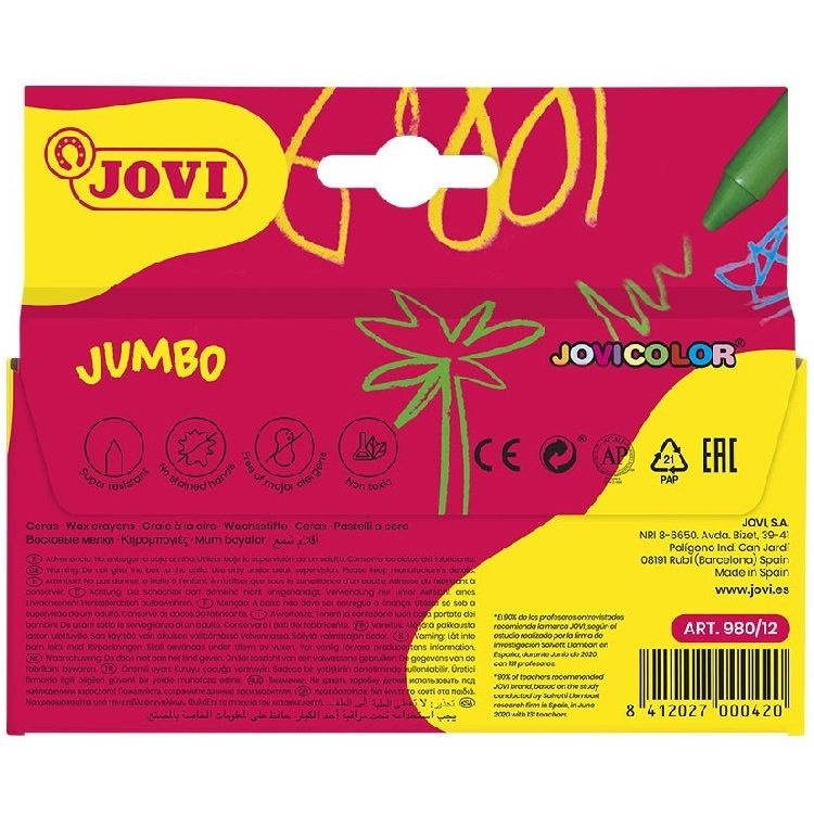 Jovicolor - voskovky okrúhle, 12 ks