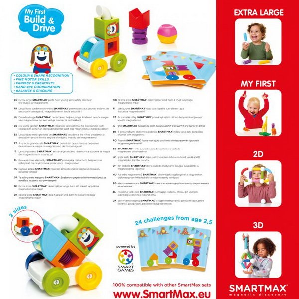 SmartMax Moja prvá magnetická stavebnica s autom, 2v1