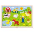 Viga Drevené puzzle Farma, 24 dielikov