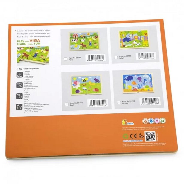 Viga Drevené puzzle Farma, 24 dielikov