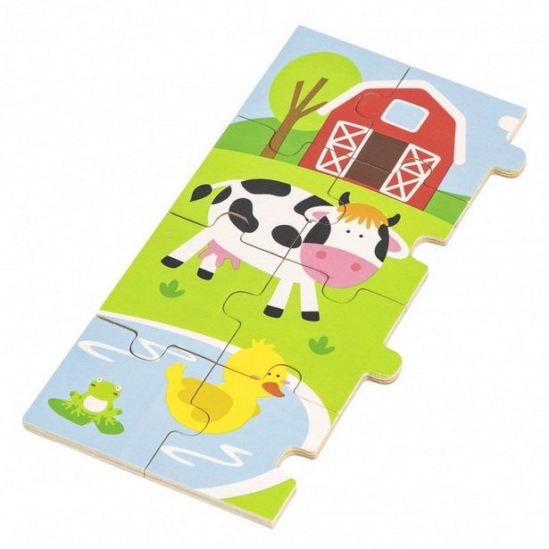 Viga Drevené puzzle Farma, 24 dielikov