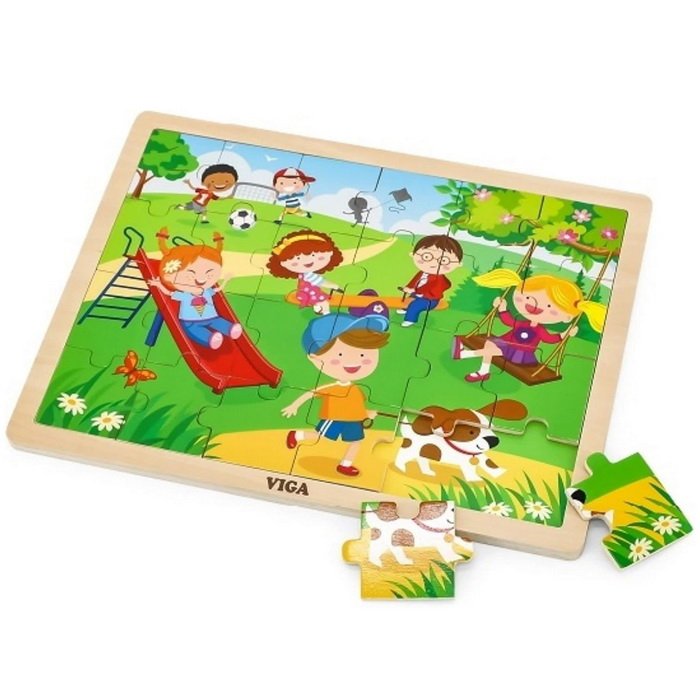 Viga Drevené puzzle Jar, 24 dielikov