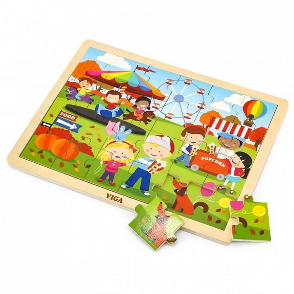 Viga Drevené puzzle Jeseň, 24 dielikov