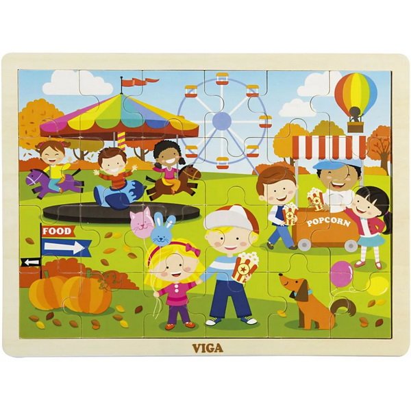 Viga Drevené puzzle Jeseň, 24 dielikov