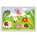 Viga Drevené puzzle Príroda, 16 dielikov