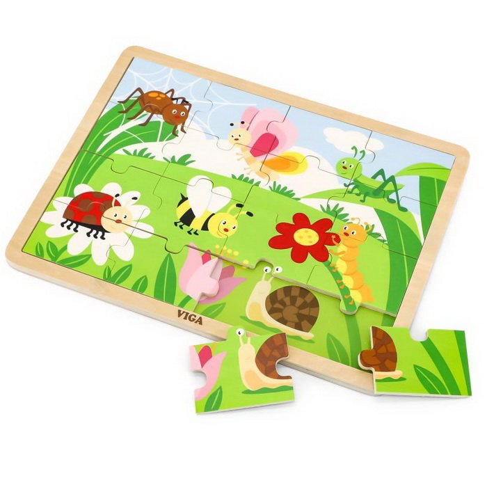 Viga Drevené puzzle Príroda, 16 dielikov