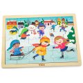 Viga Drevené puzzle Zima, 24 dielikov