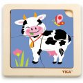 Viga Puzzle pre najmenších Kravička, 4 dieliky