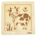 Viga Puzzle pre najmenších Kravička, 4 dieliky