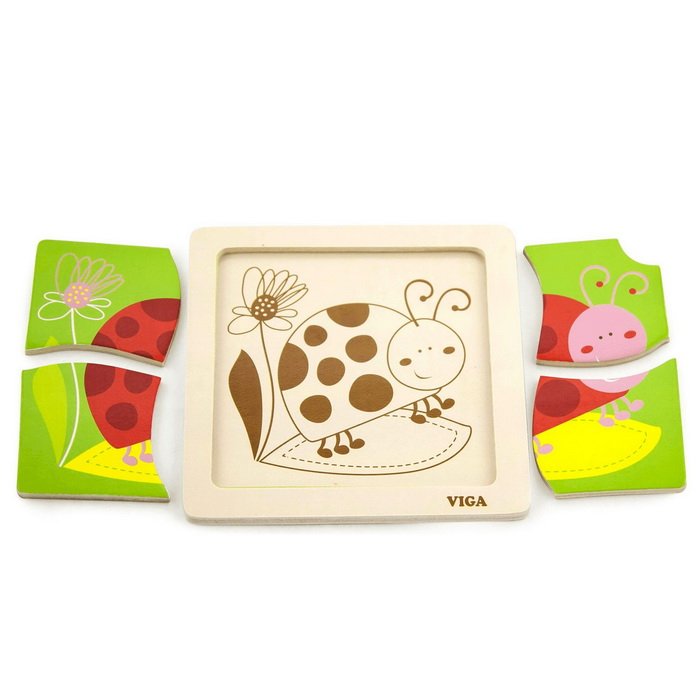 Viga Puzzle pre najmenších Lienka, 4 dieliky