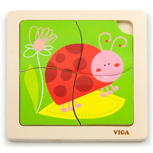 Viga Puzzle pre najmenších Lienka, 4 dieliky