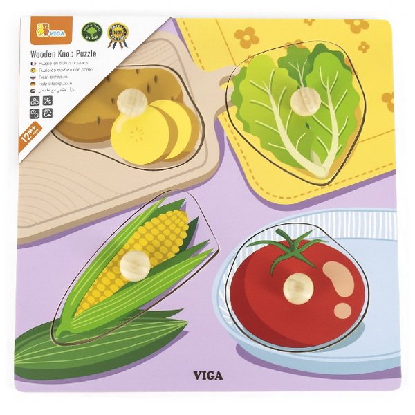 Viga Puzzle vkladacie Zelenina, 4 dieliky