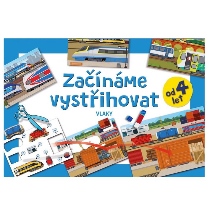 Vystrihovačka Začíname vystrihovať Vlaky 4+