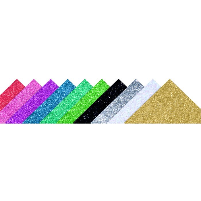 Folia Hárky z moosgummi glitter A4, 10 farieb