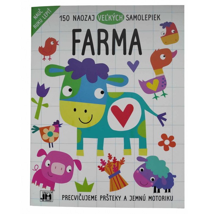 Nauč ruku lepiť: Naozaj veľké samolepky Farma, 150 ks