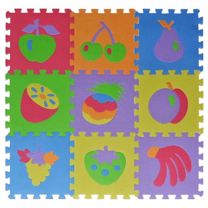 Podlahové penové puzzle Ovocie, 9 ks
