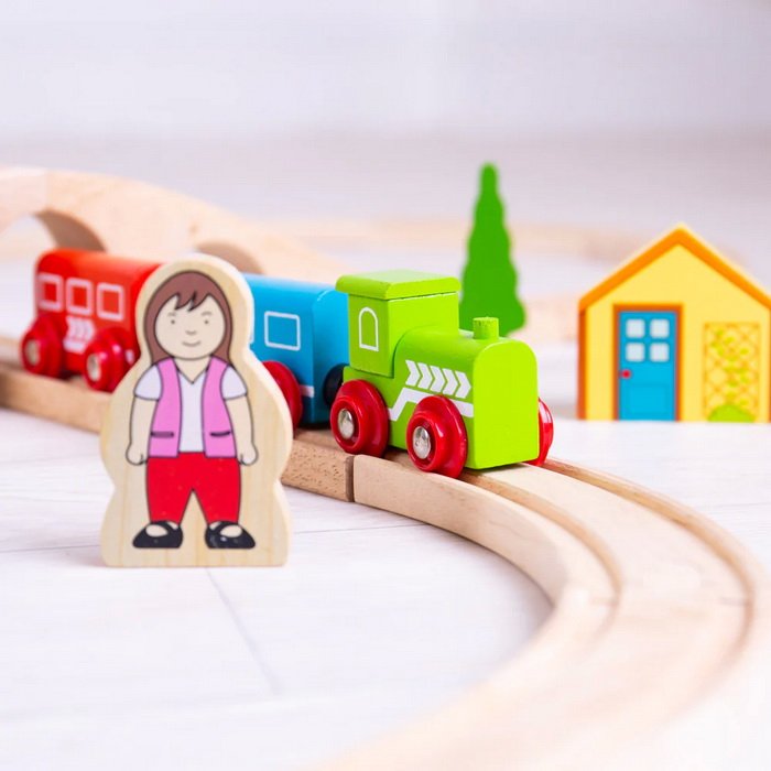 Bigjigs Toys Vláčiková dráha Osmička, 25 ks
