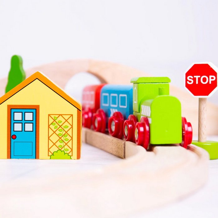 Bigjigs Toys Vláčiková dráha Osmička, 25 ks
