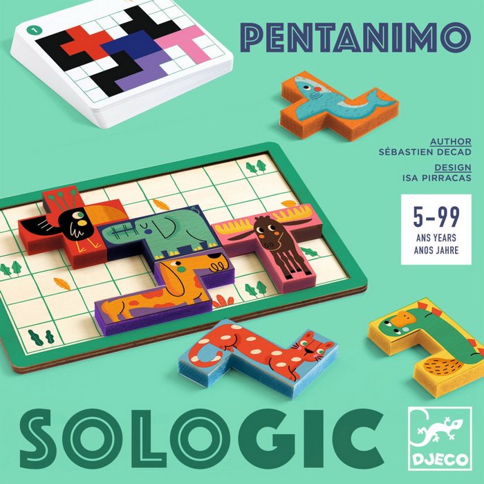Djeco Sologic hlavolam Pentanimo, 60 rébusov
