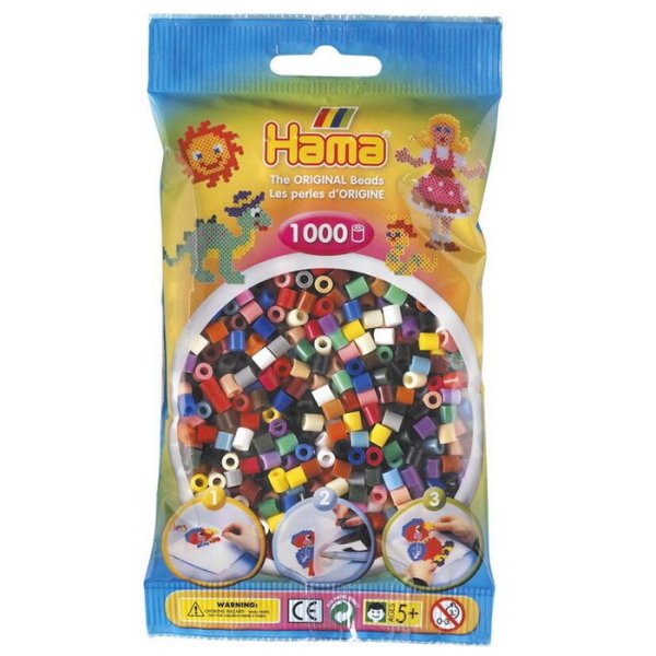Hama zažehlovacie korálky mix 22 farieb, 1000 ks