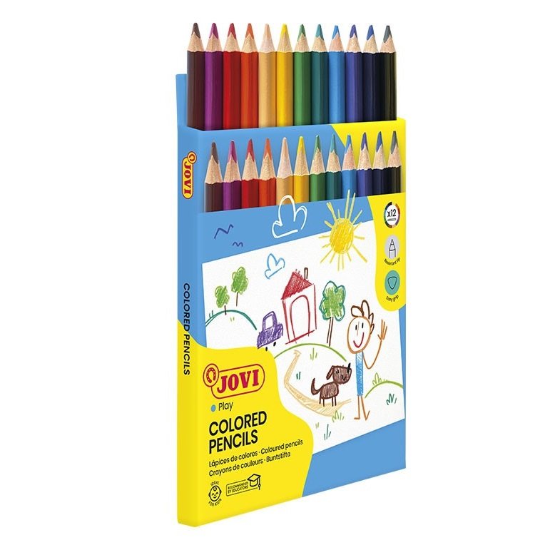 Jovi Drevené pastelky MAXI trojhranné, 12 ks
