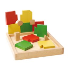 Školské drevené geometrické puzzle Vario