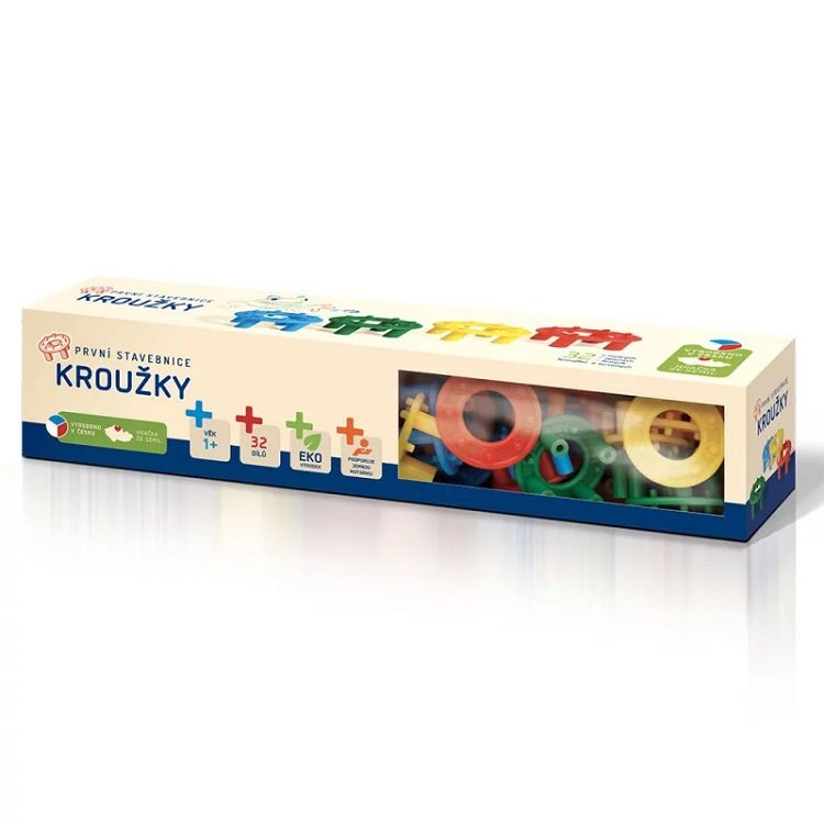 Prvá stavebnica Krúžky, 32 dielikov